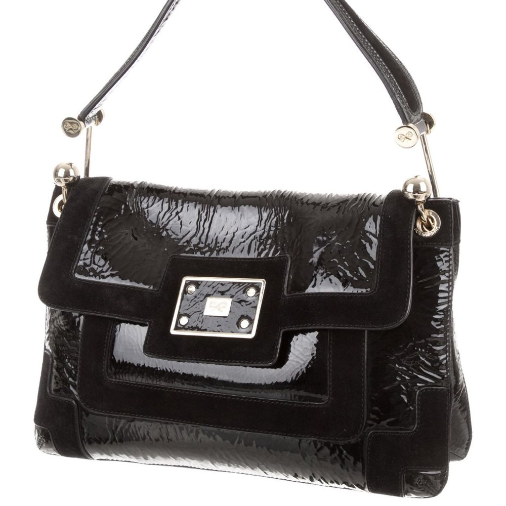 Anya Hindmarch Lautner Black Patent Leather Bag